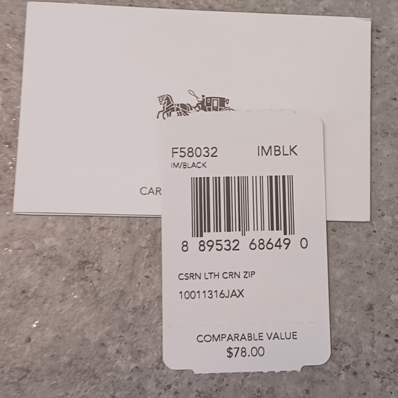 Coach Black Crossgrain Leather Corner Zip Wristlet - Picture 3 of 5